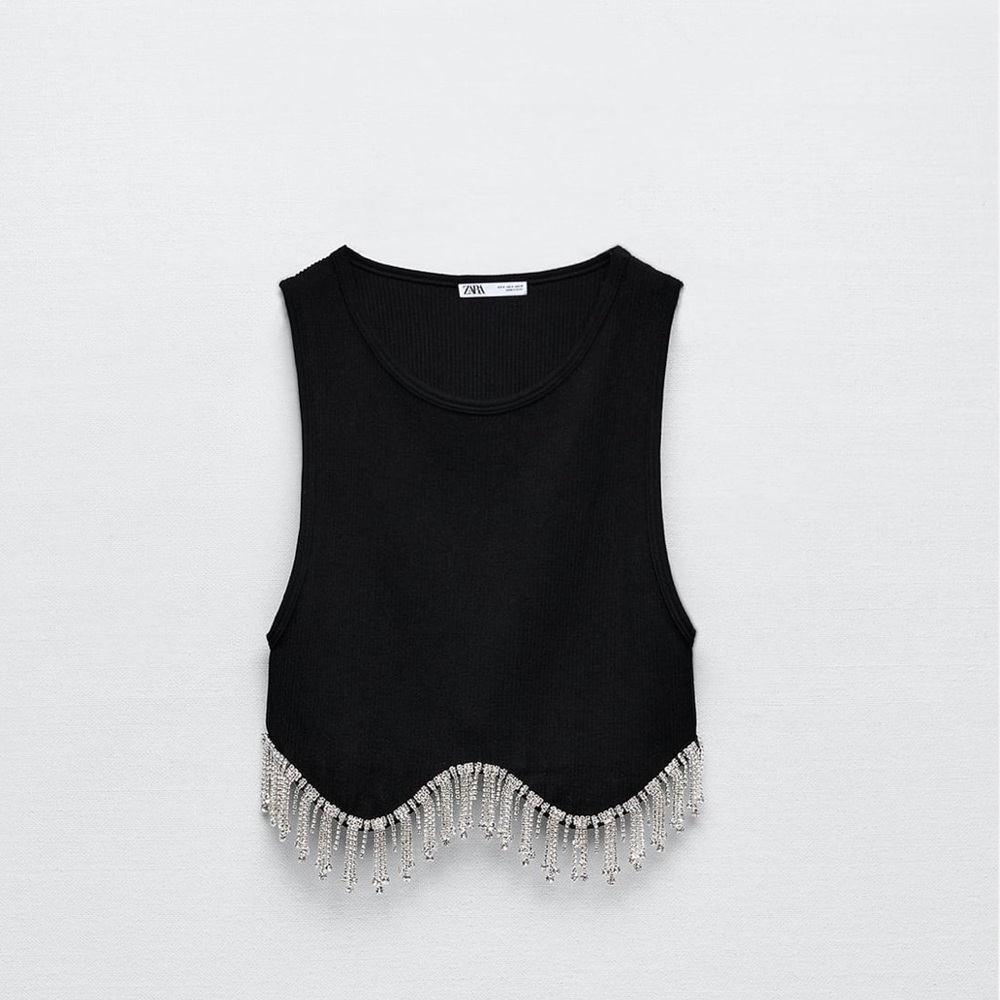 Zara Rhinestone Crop Tank